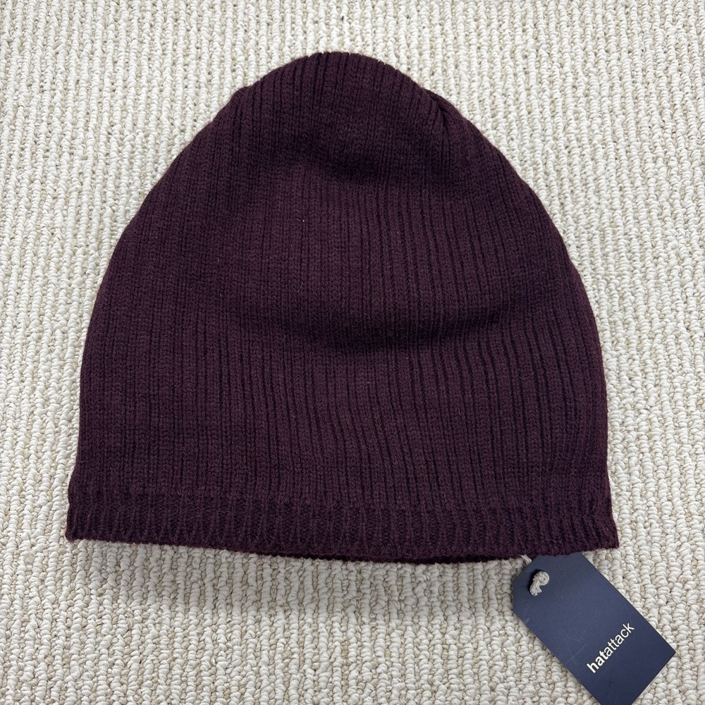 Hat Attack NWT Plum Rib Knit Cozy Lined Beanie Hat Women's O/S Lined $48